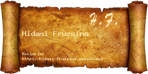 Hidasi Fruzsina névjegykártya